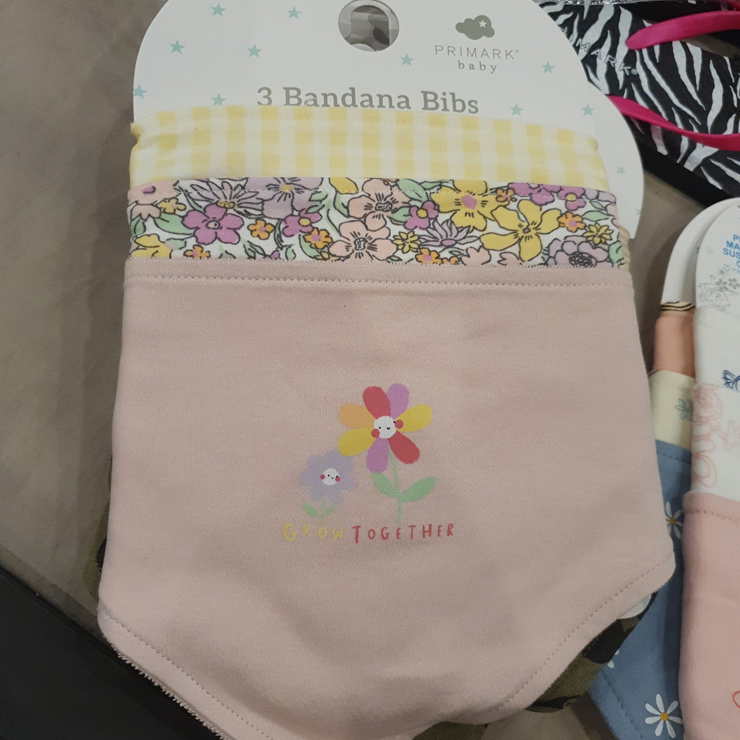 Primark baby set of 3 bandana bibs towelling back