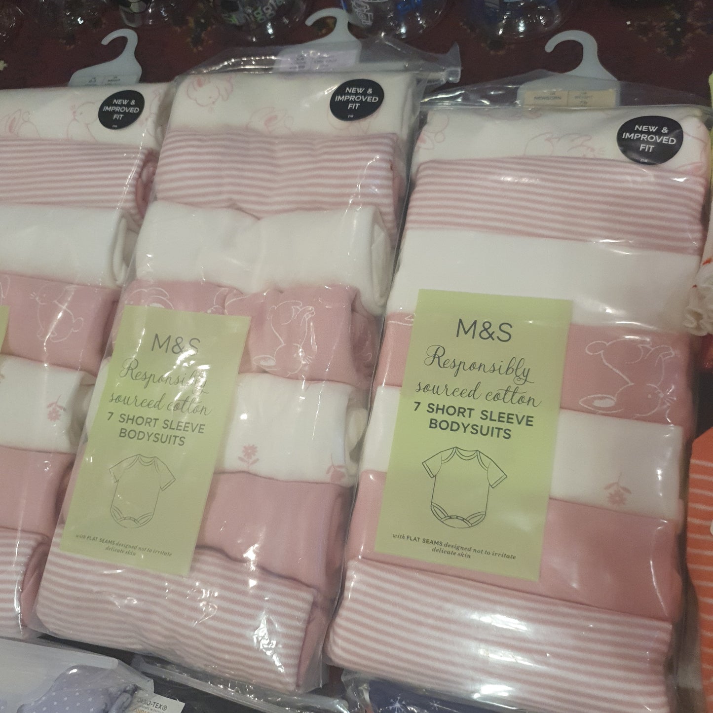 M&S Uk baby bodysuits cotton set of 7