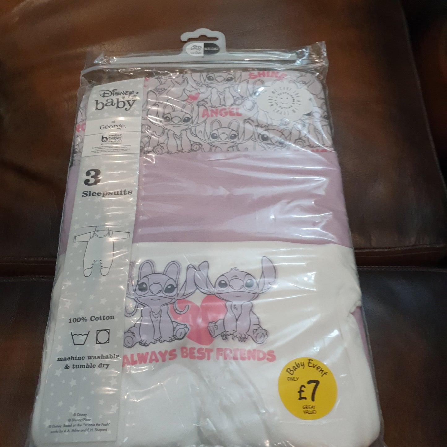 Geoege Baby set of 3 sleepsuits 100 % cotton