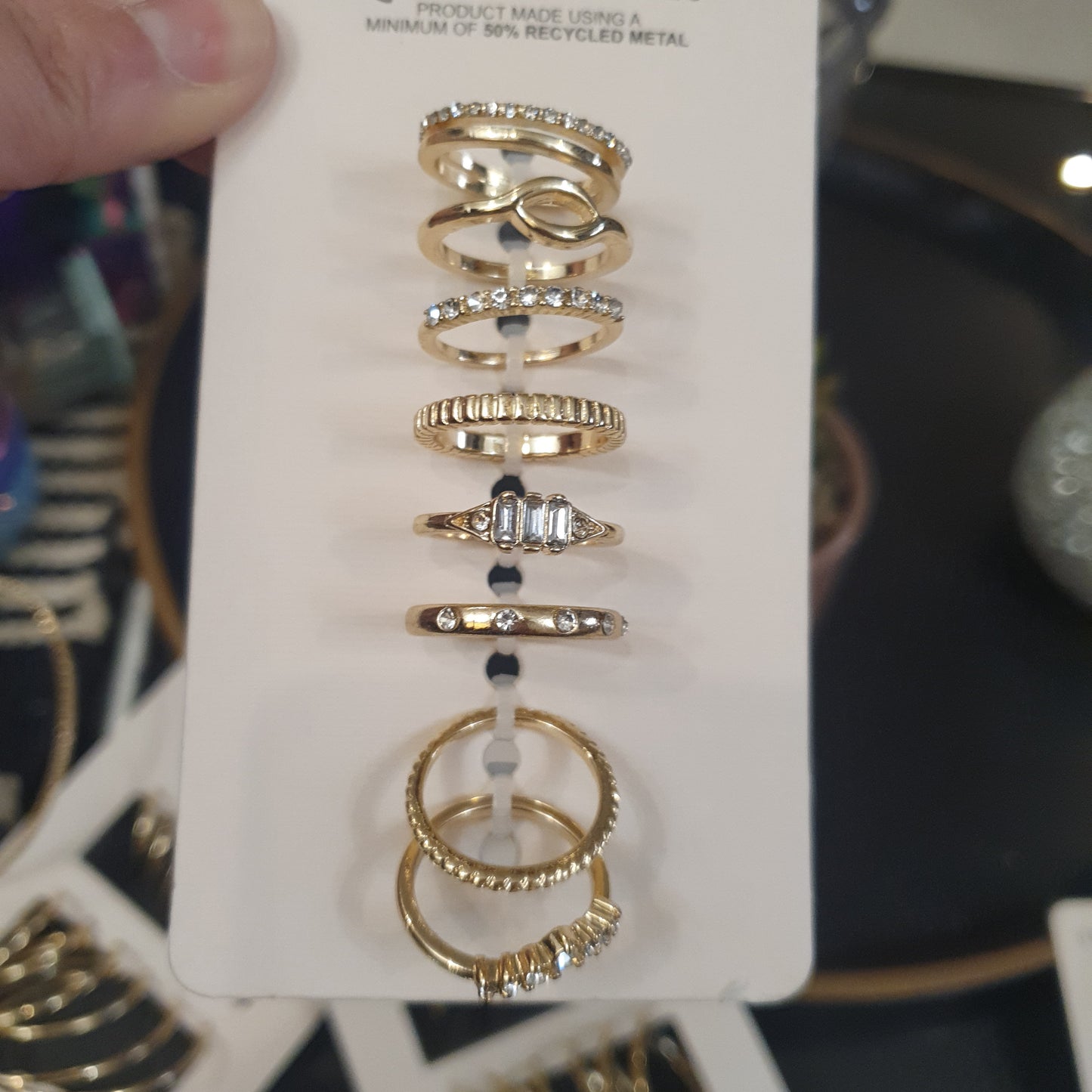 Primark 8 gold rings set large size
