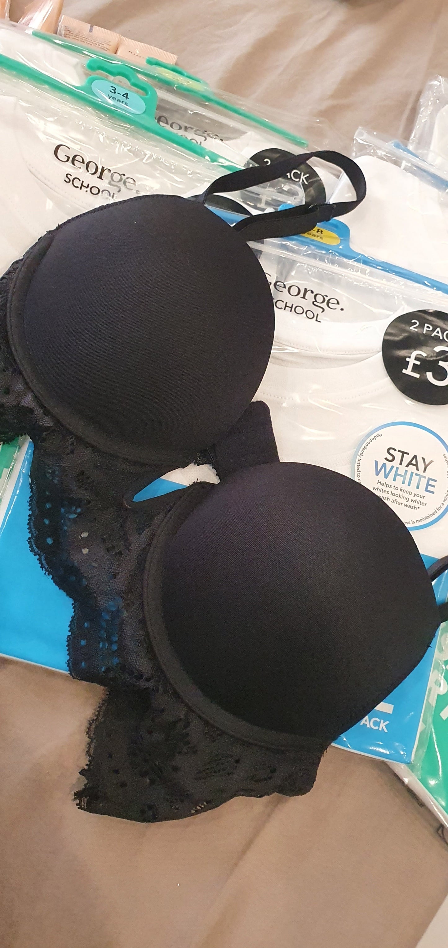 Matalan Uk push up bra with lace black 34 A