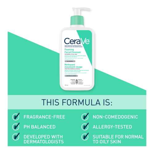 CeraVe 355ml foaming facial Cleanser normal to oily