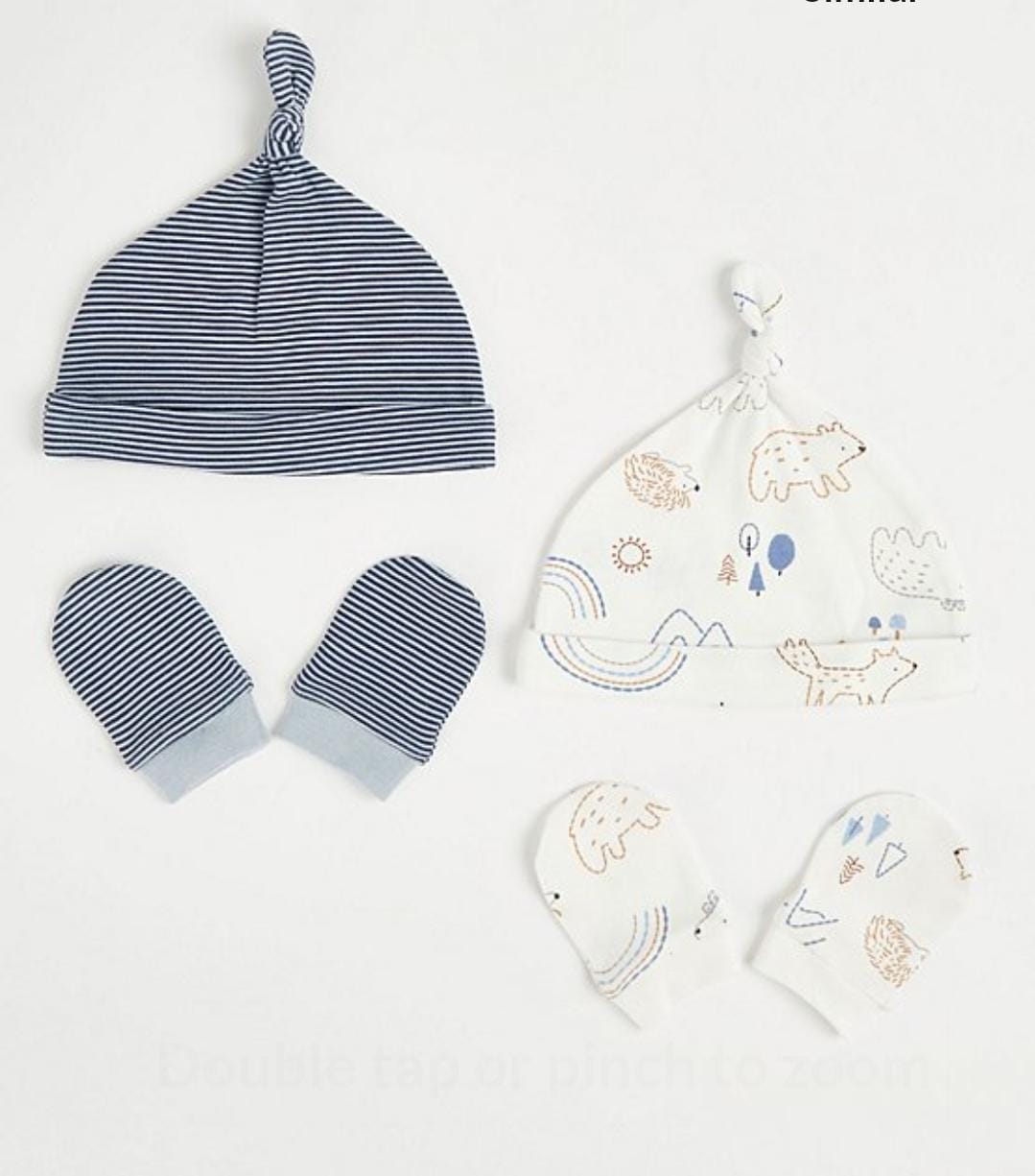 George Uk hat set of 2 boys baby size newborn up to 3 months