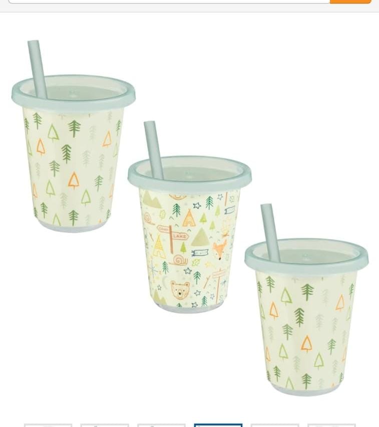 Bm bargains Uk kids glass with lid and straw