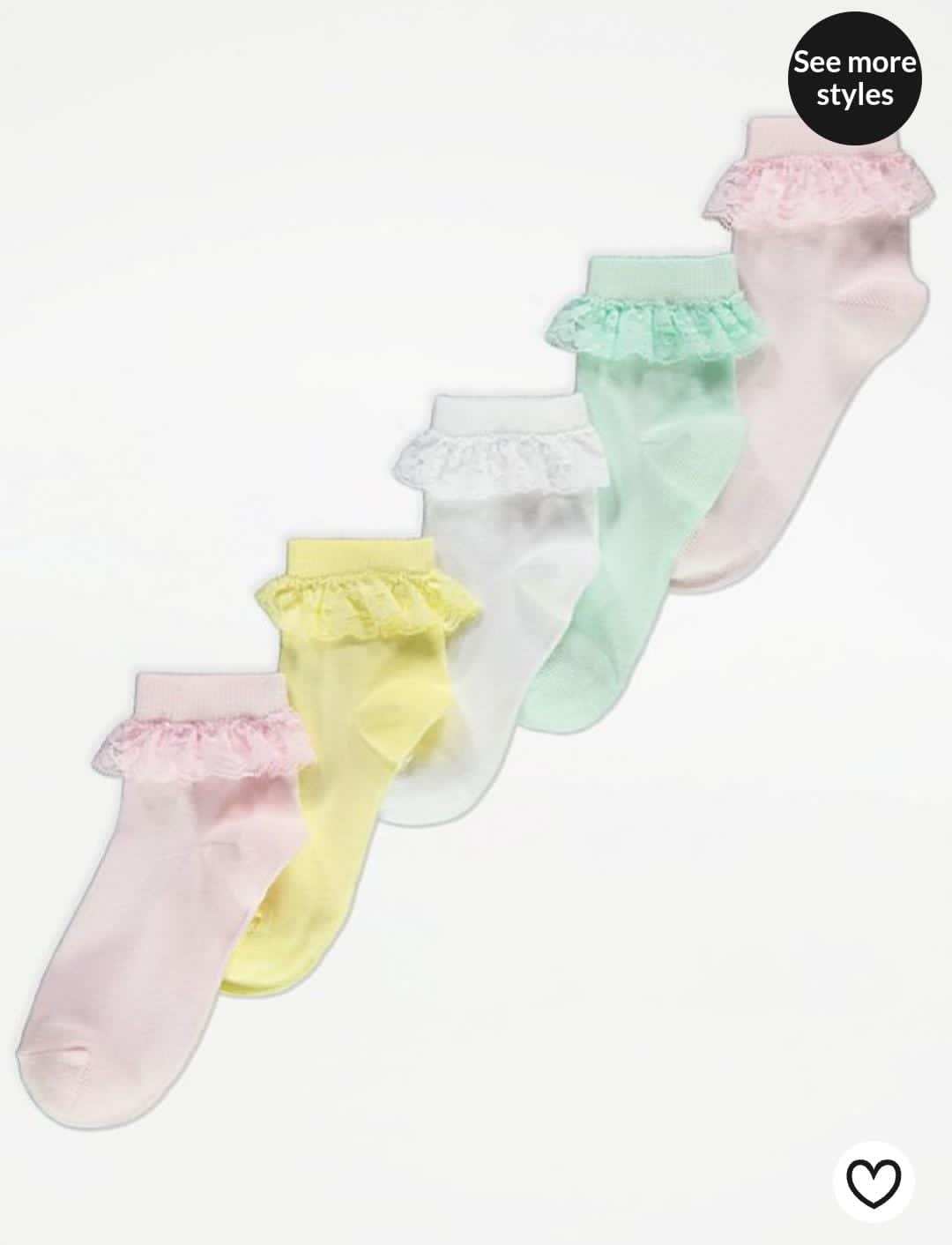 George Uk girls kids 5 pairs lace socks