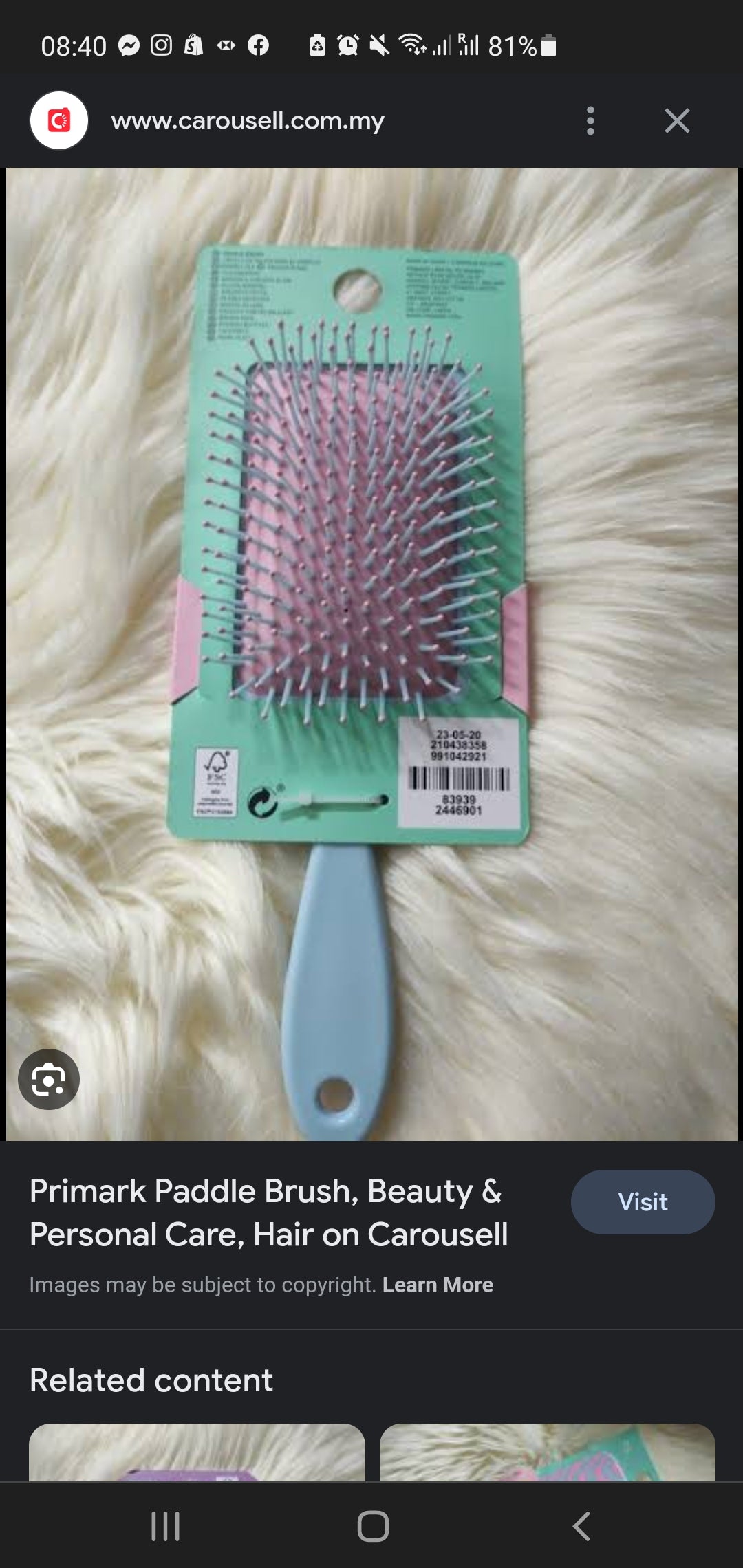 Primark Uk paddle brush