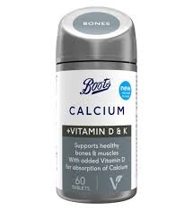 Boots Uk calcium with vitamin D & K 60 chewable Tablets expiry 7/25