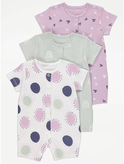 George Uk Baby set of 3 Rompers 100 % cotton