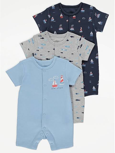 George Uk Baby set of 3 Rompers 100 % cotton