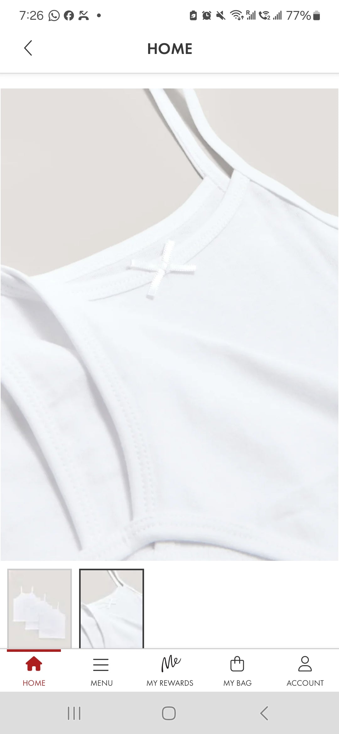 Matalan Girls 3 Pack White Cami Vests