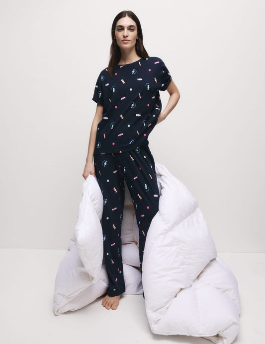 M&s uk Pure Cotton Printed Pyjama Set medium 12-14