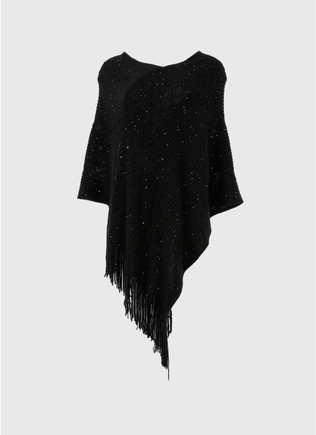 Matalan Uk Black Sequin Poncho shawl