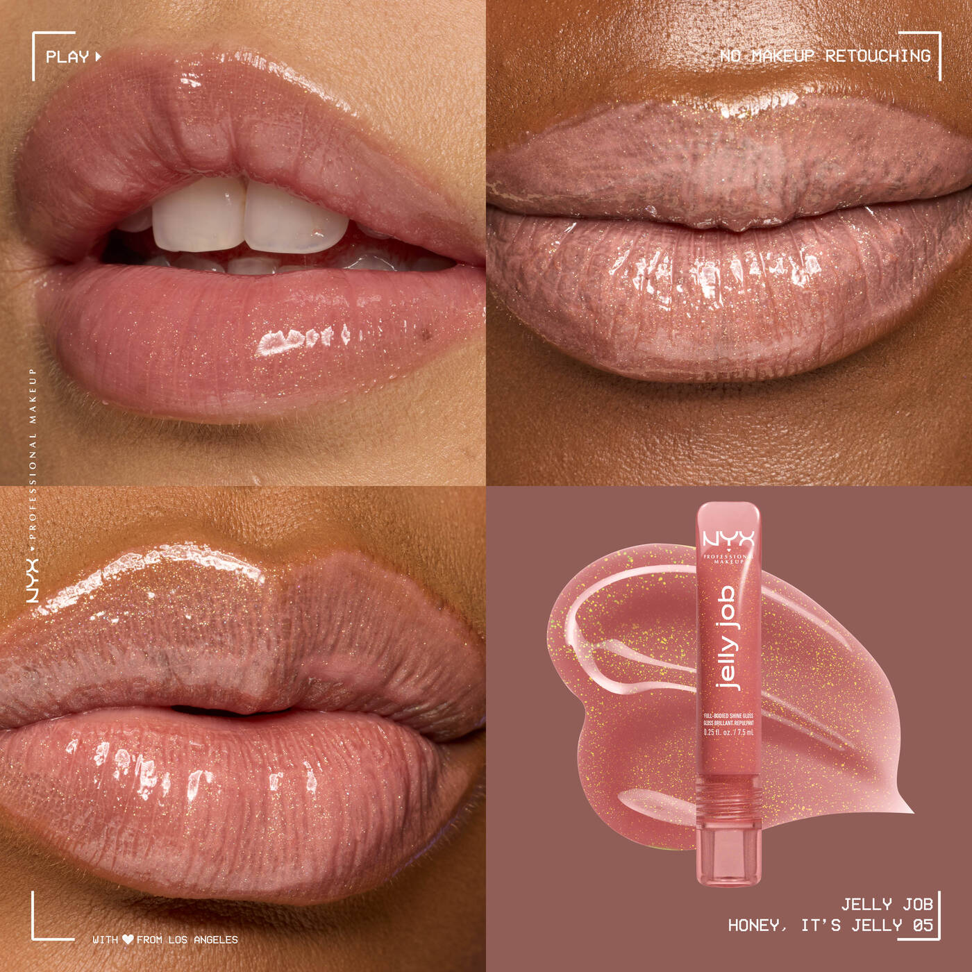 NYX Jelly Job Full Bodied Shine Gloss 05 honey it's jelly