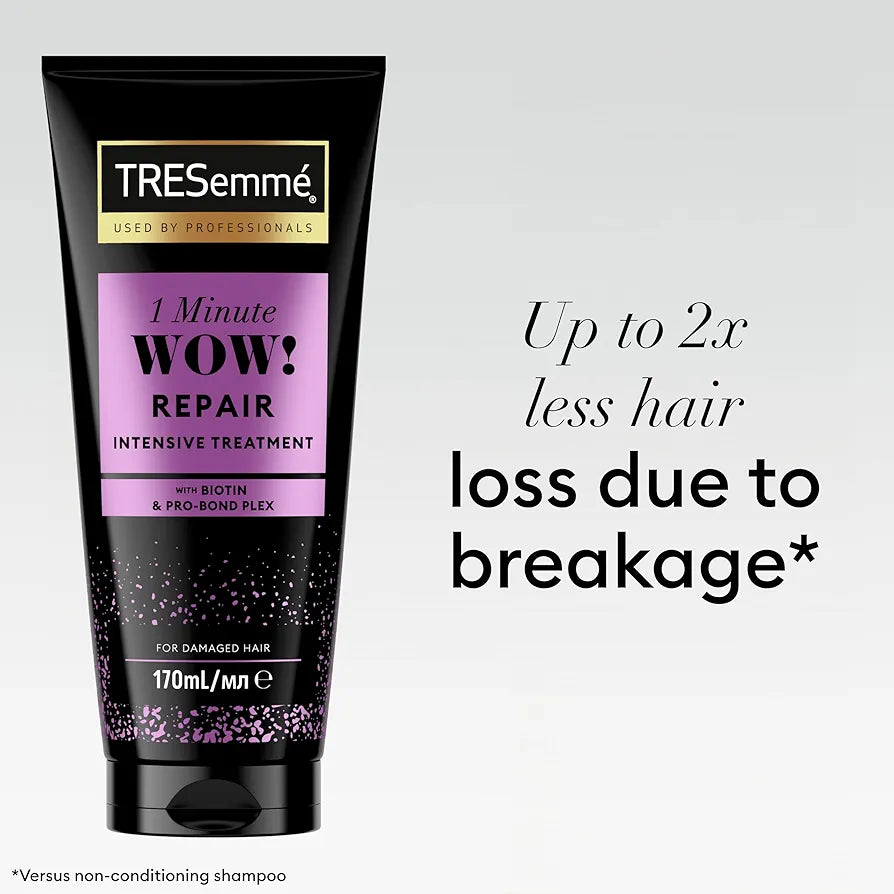 TRESemmé 1 Minute WOW Repair Intensive Hair Treatment with Biotin & Pro-Bond Complex for damaged hair 170ml from boots uk