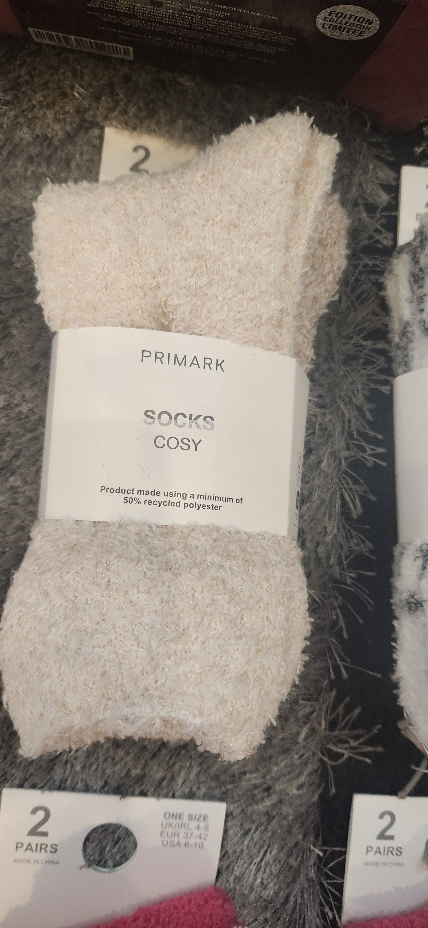 Primark ladies winter fleece cozy socks one size 2 pairs