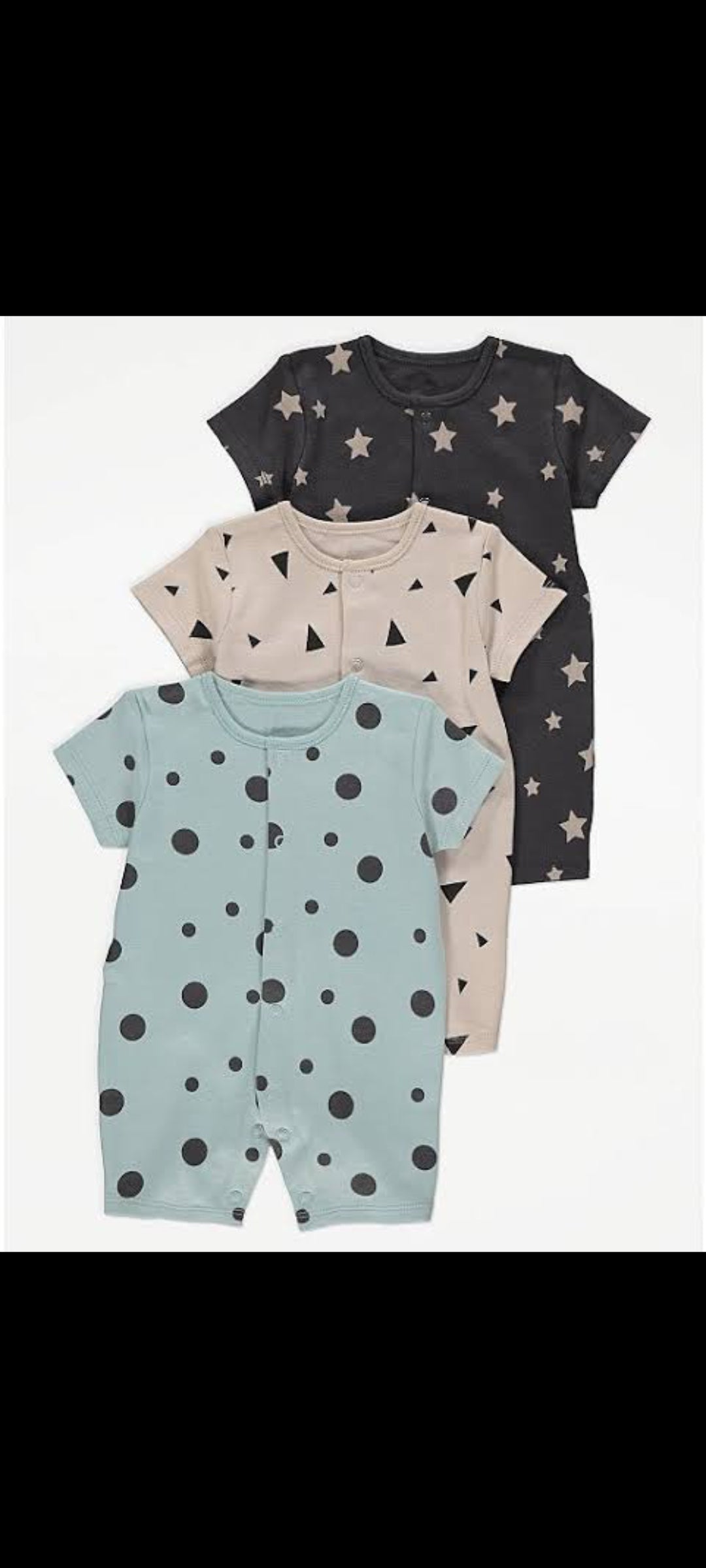 George Uk Baby set of 3 Rompers 100 % cotton