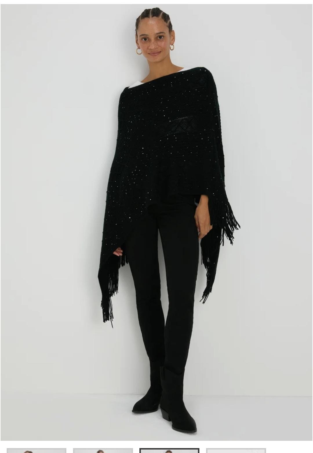 Matalan Uk Black Sequin Poncho shawl