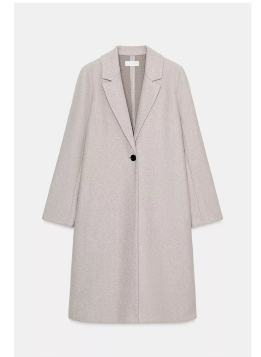 Zara Uk women basic long coat open one button new with tags