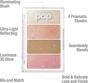 Pop Beauty Prismatic Palette - Gilded Peach | Light Reflecting Highlighter Blush Palette