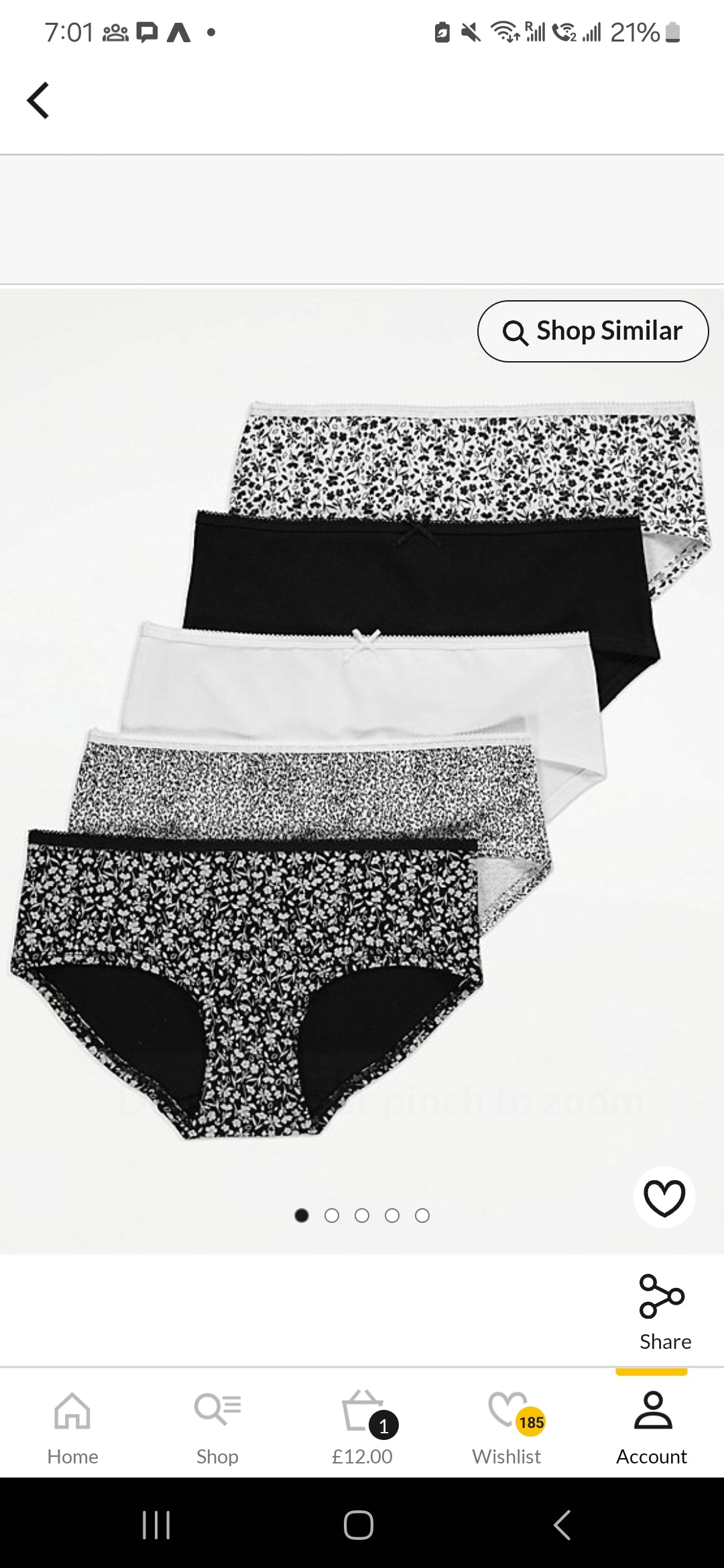 George women Floral Picot Trim Short Briefs 5 Pack