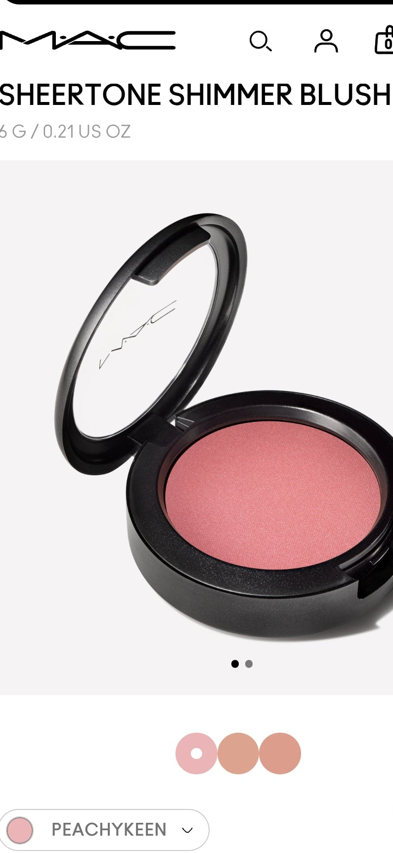 Mac SHEERTONE SHIMMER BLUSH Peachykeen