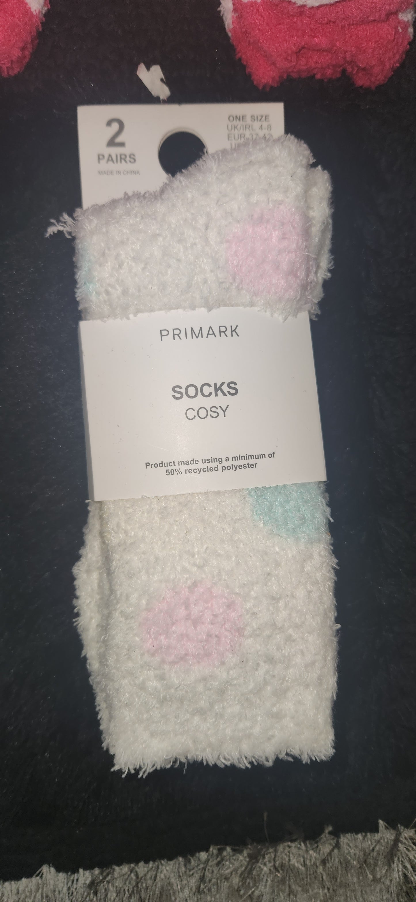 Primark ladies winter fleece cozy socks one size 2 pairs