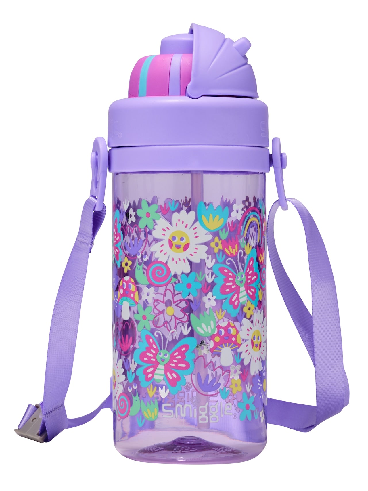 Smiggle uk Over And Under Teeny Tiny Plastic Drink Bottle With Strap 400ml