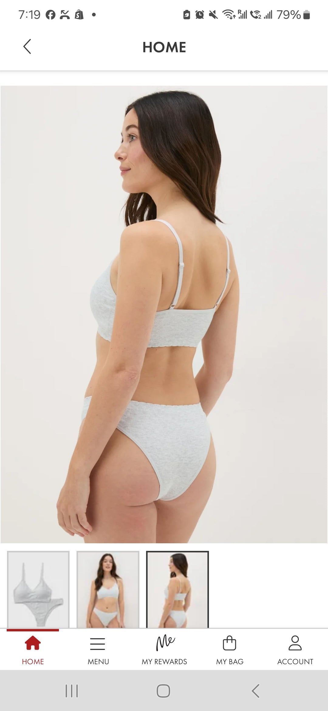 Matalan Grey Seamless Bra & Briefs Set