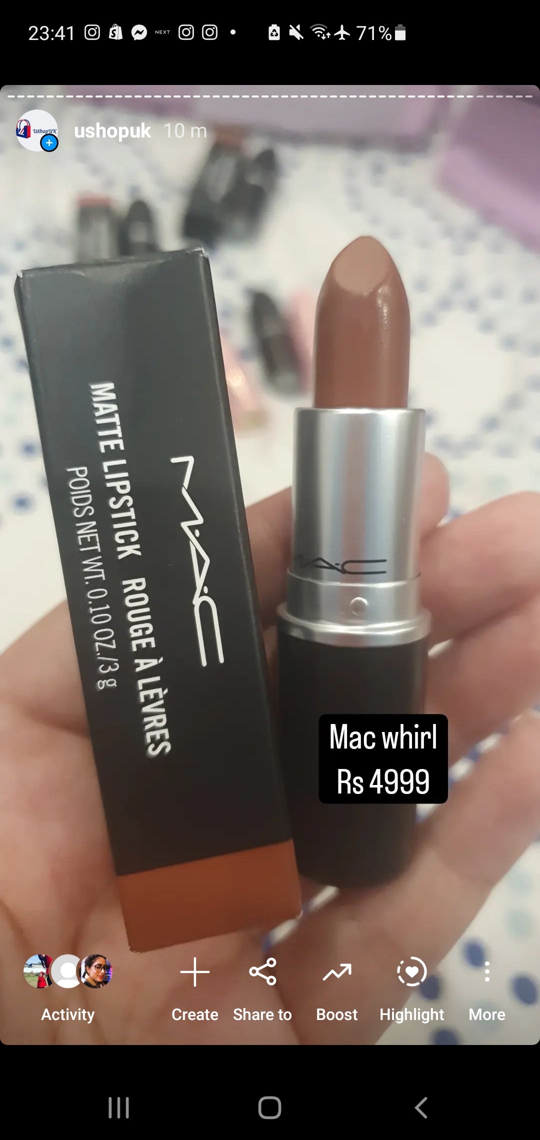 Mac matte lipstick shade whirl