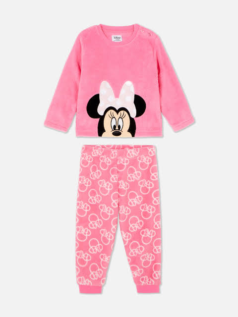 Primark Uk fleece top pyjama pj set minnie mouse disney