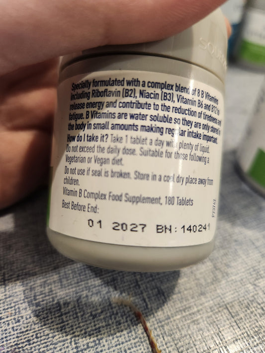 Boots Uk vitamin B complex 180 tablets 3 month supply experience 10/27