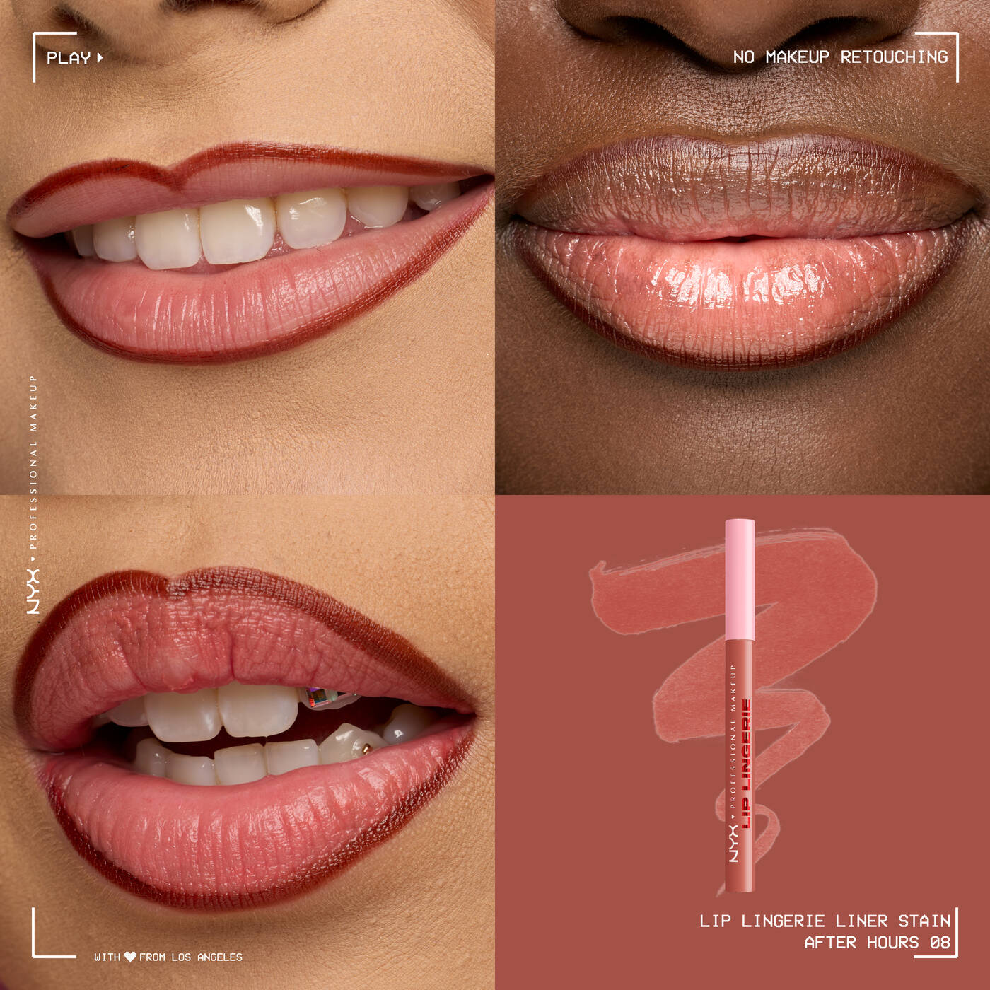 Nyx Lip Lingerie Lip Liner Stain shade after hours warm rose