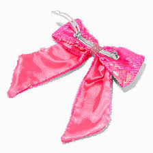 Claire's Pink Sequin Hair Bow Clip