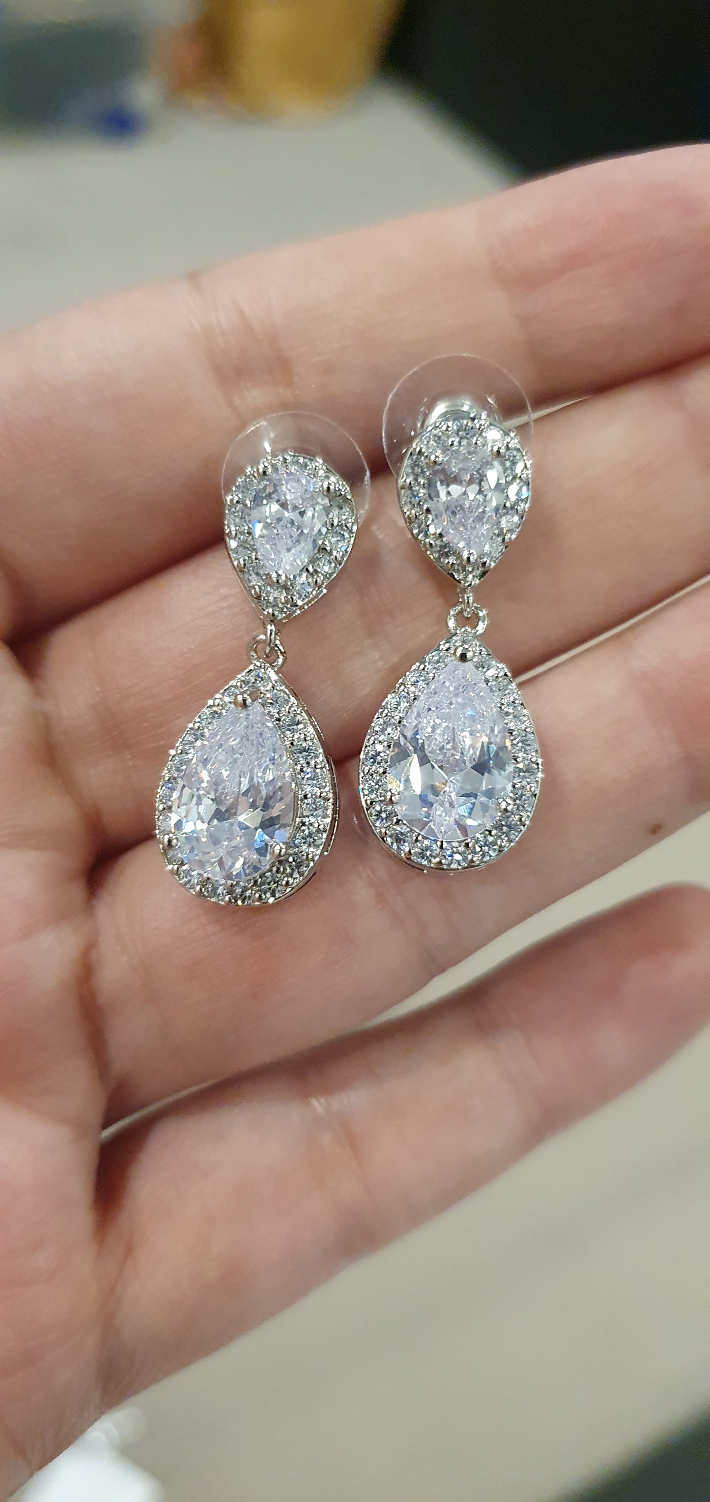 Zircon rhinestones diamante earrings