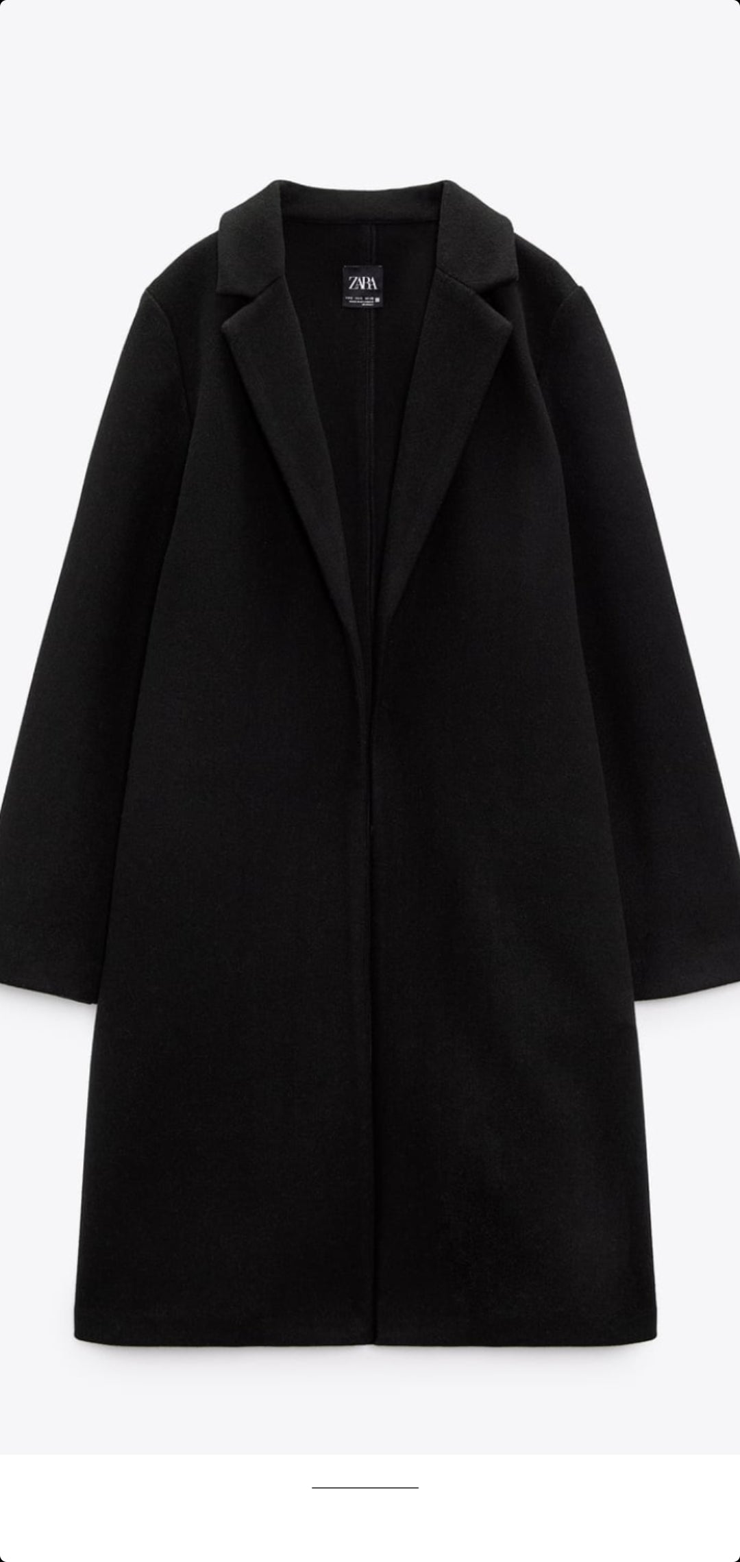 Zara Uk lapel women coat open coat long - Main Image