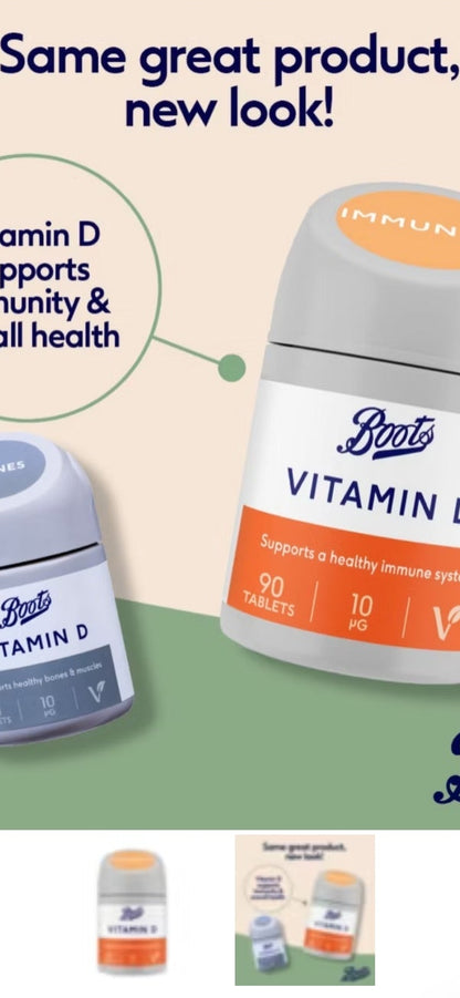Boots Vitamin D 10 µg Food Supplement 90 Tablets