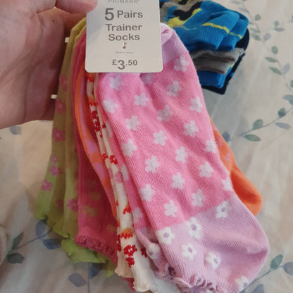 Primark girls ankle socks 5 pairs