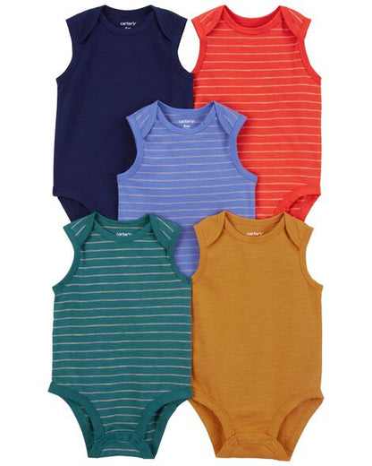 Carters Baby 5-Pack Striped Tank Bodysuits