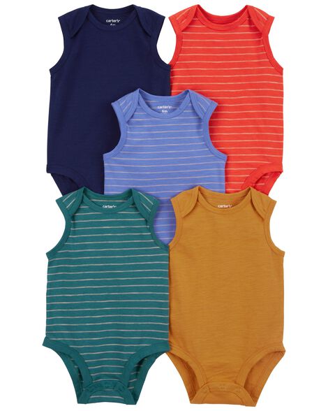 Carters Baby 5-Pack Striped Tank Bodysuits