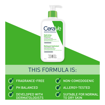 CeraVe 355ml Hydrating cleanser for normal-to-dry skin