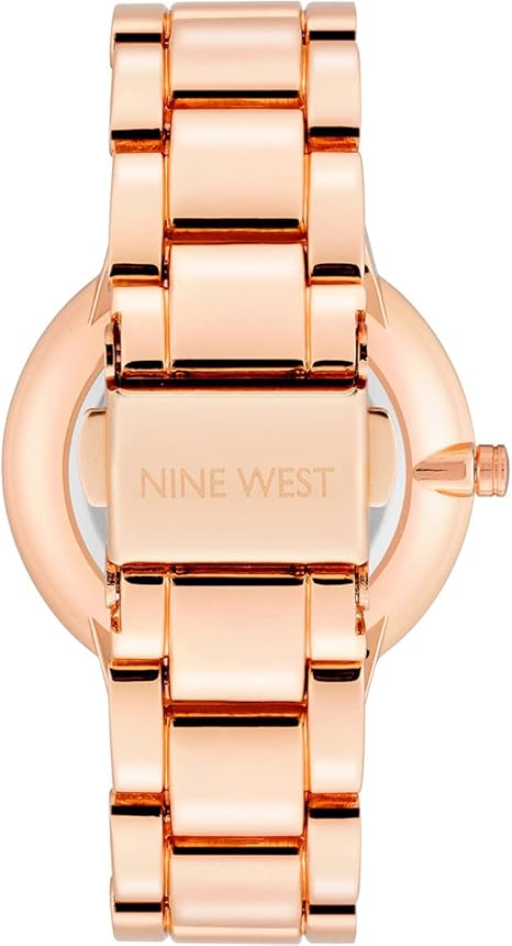 NINE WEST Women's Crystal Accented Bracelet Watch rose Gold