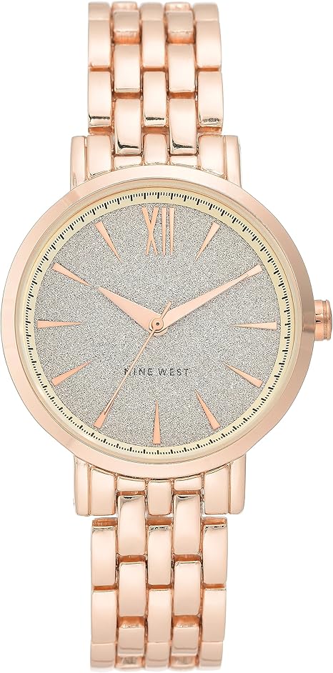 Nine WEST Women's Glitter Accented Dial Watch