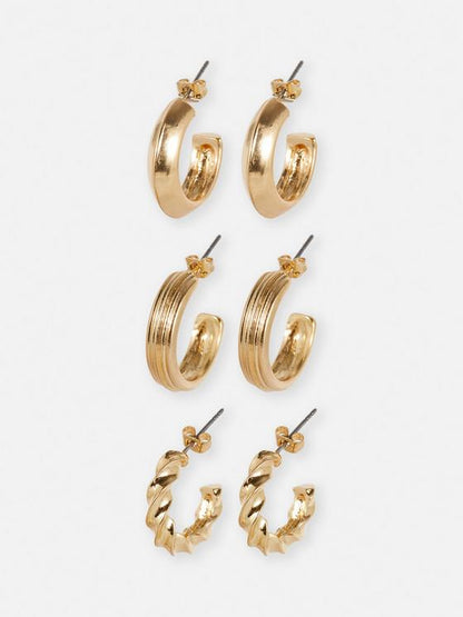 Primark 3 pack Hoop set earrings gold