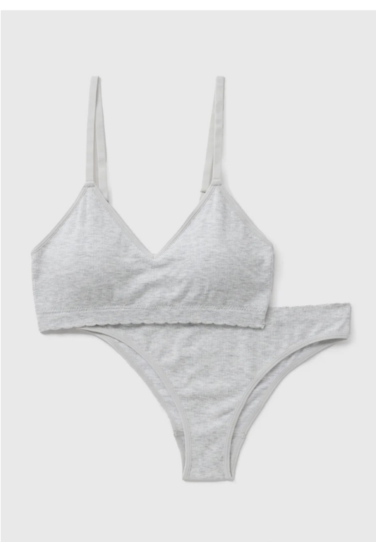 Matalan Grey Seamless Bra & Briefs Set