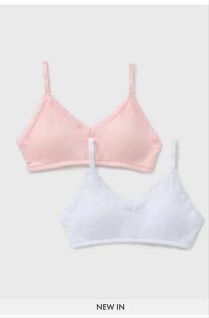 2 Pack Girls Pink Padded Crop Tops