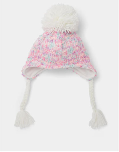 Matalan uk Pink Pom Pom Trapper Hat (3-6yrs) - Age 3 - 6 Years