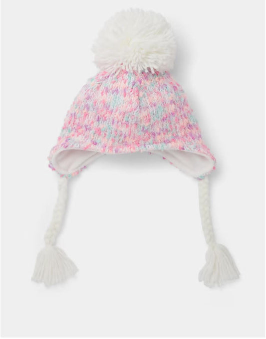 Matalan uk Pink Pom Pom Trapper Hat (3-6yrs) - Age 3 - 6 Years