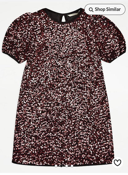 George Uk Rose Gold Velvet Sequin Dress 9 to 10 years