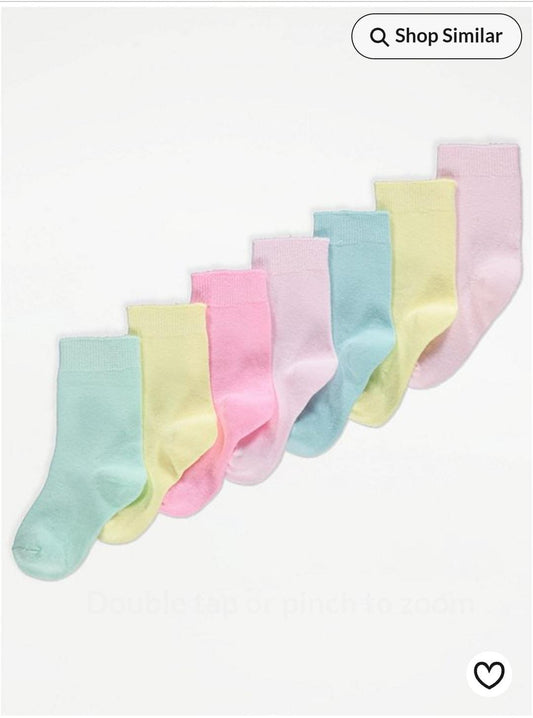 George Uk girls 7 pairs multi socks