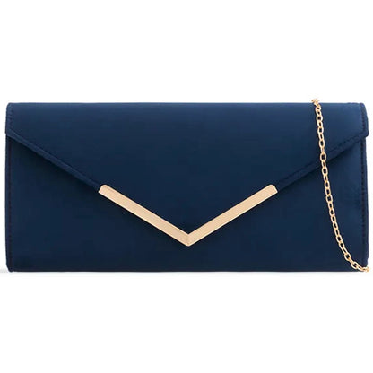 Amazon UK Navy Suede Plain Ladies Clutch Bag